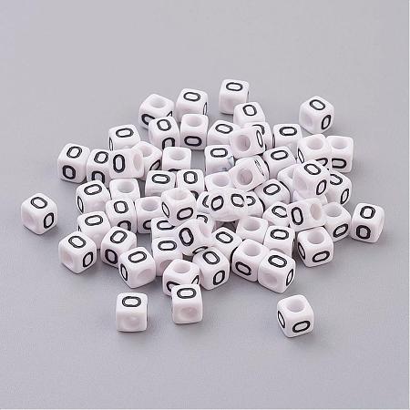 Acrylic Horizontal Hole Letter Beads PL37C9308-O-1