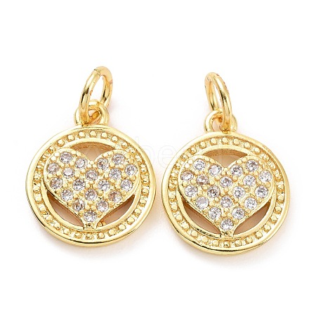 Brass Micro Pave Cubic Zirconia Charms ZIRC-A023-05LG-1