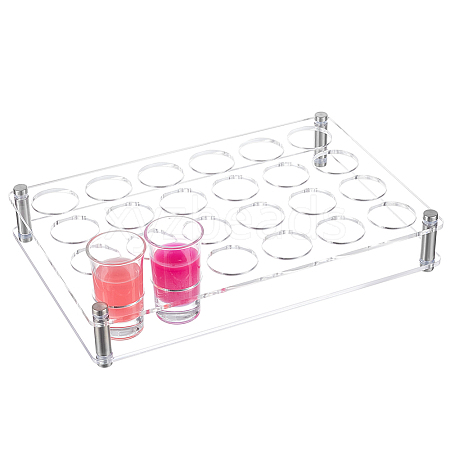 24-Hole Acrylic Mini Shot Glasses Organizer Holder ODIS-WH0099-14B-1