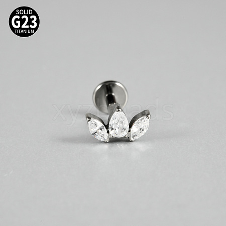 G23 Titanium Micro Pave Cubic Zirconia Cartilage Earrings WG0CACB-05-1
