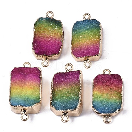 Natural Druzy Agate Links Connectors G-S359-084-1