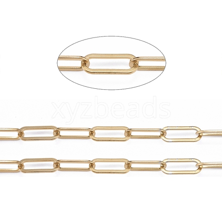 3.28 Feet 304 Stainless Steel Paperclip Chains X-CHS-F011-01A-G-1