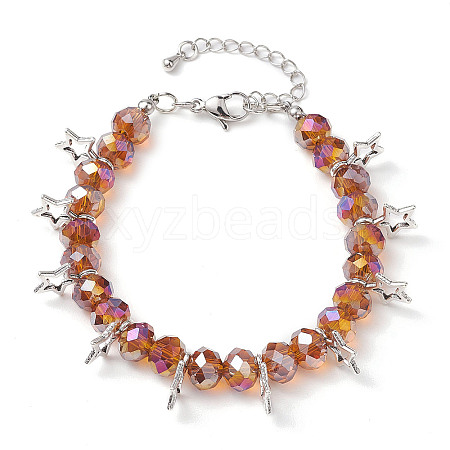 AB Color Faceted Rondelle Glass Beaded Bracelets BJEW-JB10568-1