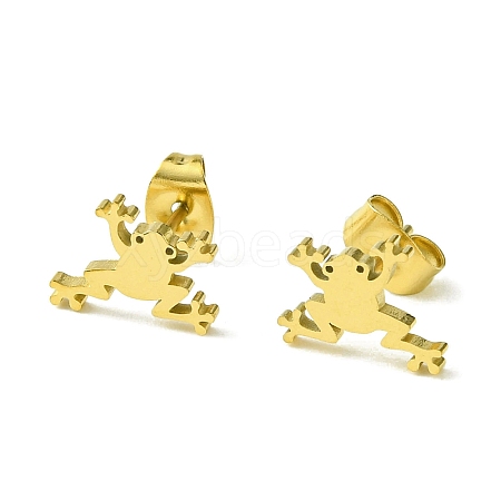 Cute Little Animal Theme 304 Stainless Steel Stud Earrings EJEW-B041-02H-G-1