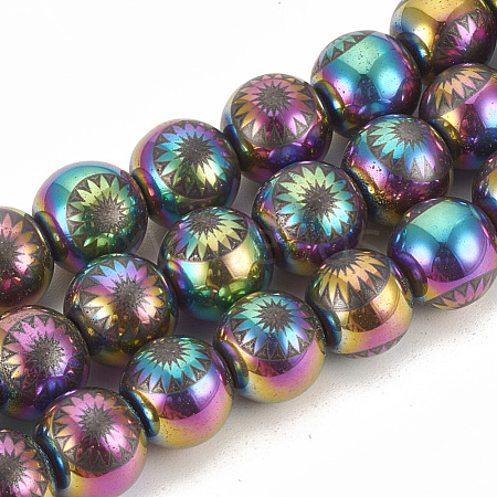 Electroplate Non-magnetic Synthetic Hematite Beads Strands G-T065-10mm-03A-1