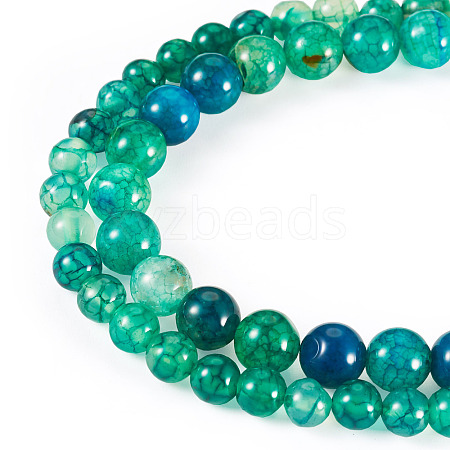 2 Strands 2 Styles Natural Dragon Veins Agate Beads Strands G-TA0002-58-1