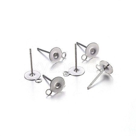 Non-Tarnish 304 Stainless Steel Stud Earring Findings STAS-P210-43P-1