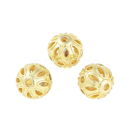 Brass Hollow Beads KK-A226-07D-G-1