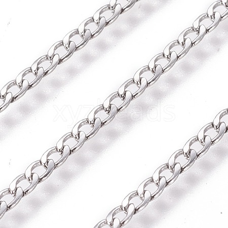 Tarnish Resistant 304 Stainless Steel Curb Chains CHS-E018-05P-1