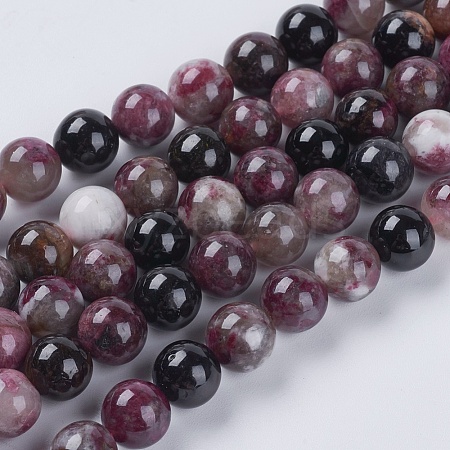 Natural Tourmaline Beads Strands G-G446-8mm-03-1