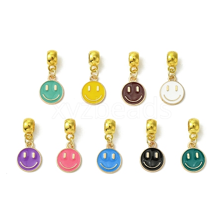 Golden Tone Alloy Enamel European Dangle Charms PALLOY-JF03235-1