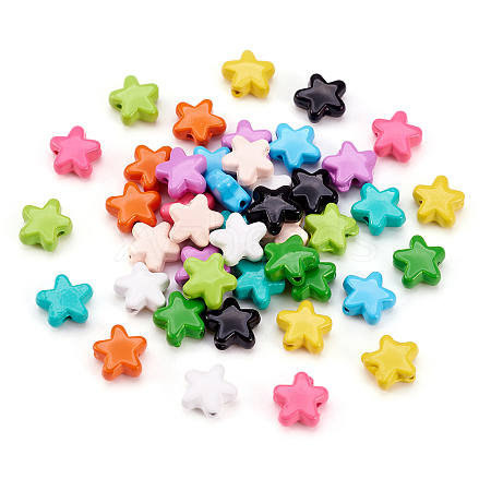 44Pcs 11 Colors Spray Painted Alloy Beads FIND-TA0003-02-1