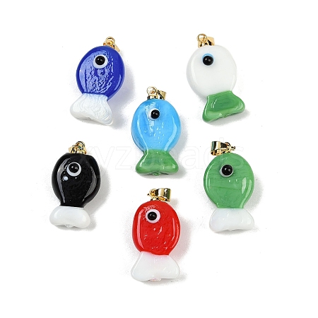 Handmade Lampwork Pendants X1-LAMP-A007-01G-01-1