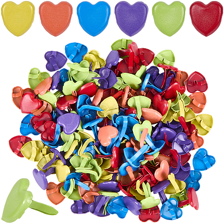 150Pcs Heart Shaped Iron Brads DIY-CP0012-33-1