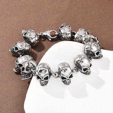 Halloween 304 Stainless Steel Link Chain Bracelets BJEW-D379-20C-AS-1
