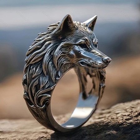 Wolf Zinc Alloy Finger Rings for Men PW-WG8046D-03-1