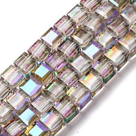 Electroplate Glass Beads Strands EGLA-H108-01A-AB09-1