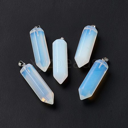 Opalite Double Terminated Pointed Pendants G-G926-01P-09-1