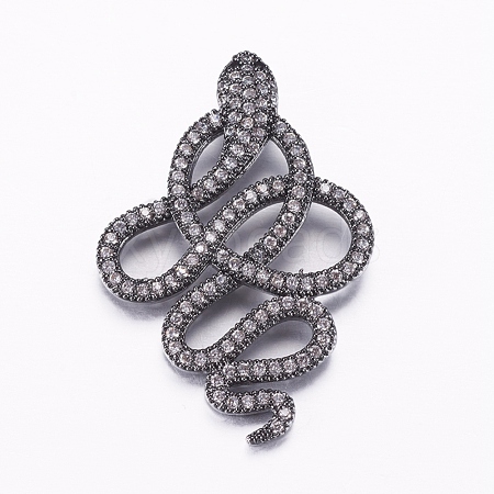 Brass Micro Pave Cubic Zirconia Pendants ZIRC-E135-42B-1