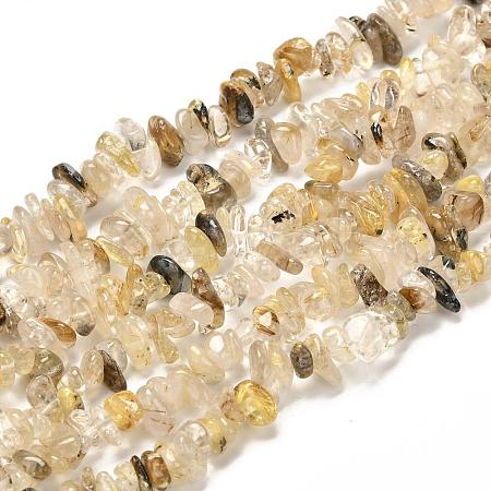 Natural Rutilated Quartz Beads Strands G-G031-03-1