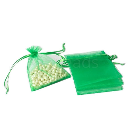 100Pcs Rectangle Organza DIY Craft Drawstring Bags PW-WG69155-28-1