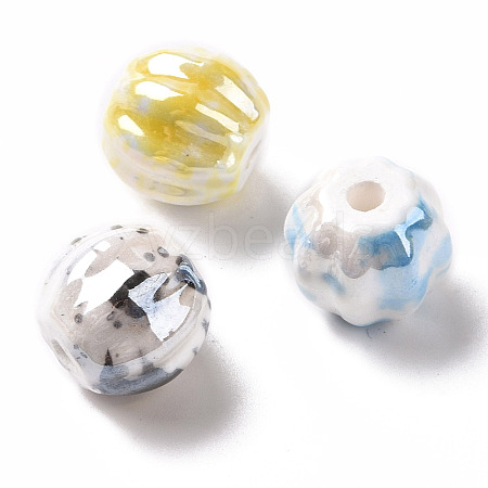 Handmade Pearlized Porcelain Beads PORC-G010-02-1