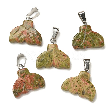 Natural Unakite Pendants G-Z067-01P-02-1