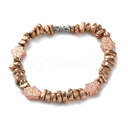 Electroplated Non-magnetic Hematite Bracelets for Men Women BJEW-G728-04-1