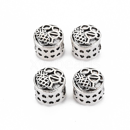 Tibetan Style Alloy European Beads Settings for Enamel TIBEB-N007-026-1