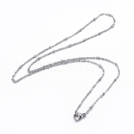 304 Stainless Steel Cable Chain Necklaces NJEW-F201-01P-1