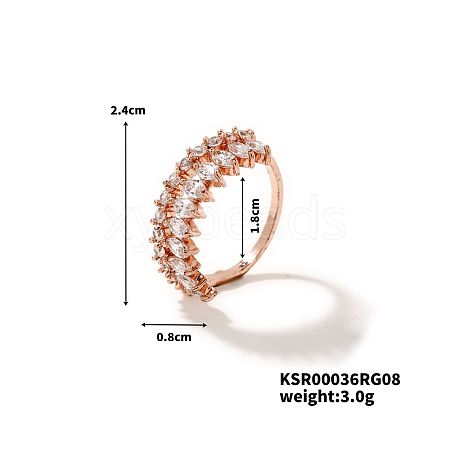 Fashionable Brass Micro Pave Cubic Zirconia Ring for Women RS6255-2-1