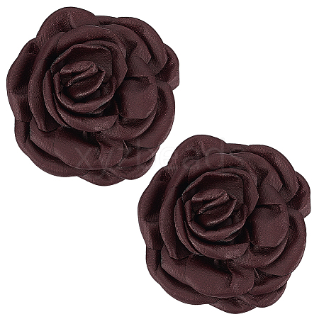 2Pcs Detachable Imitation Leather Shoe Buckle Clips AJEW-AR0005-03A-1