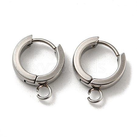 Tarnish Resistant 201 Stainless Steel Huggie Hoop Earrings Findings STAS-A167-01S-P-1