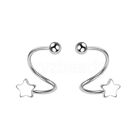 S925 Silver S-shaped Earrings Cuff Earrings AV9909-2-1