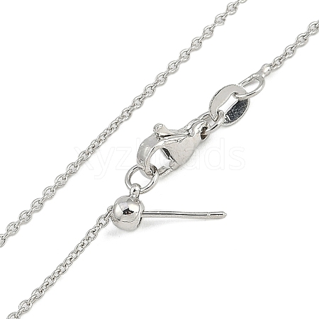 1mm Rack Plating Brass Cable Chain Adjustable Slider Necklaces for Women Men MAK-L044-55P-1