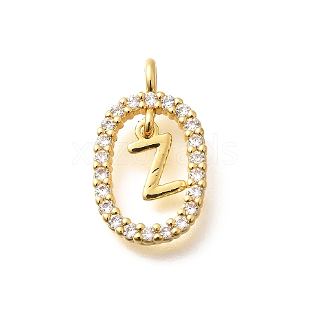 Brass Micro Pave Cubic Zirconia Pendants ZIRC-P123-01G-Z01-1