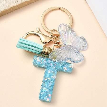 Resin & Acrylic & Faux Suede Tassel Keychain X1-KEYC-YW00117-20-1