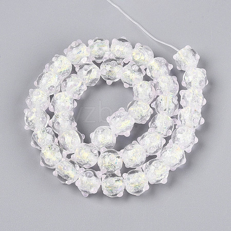 Handmade Foil Lampwork Beads Strands FOIL-T008-02H-1