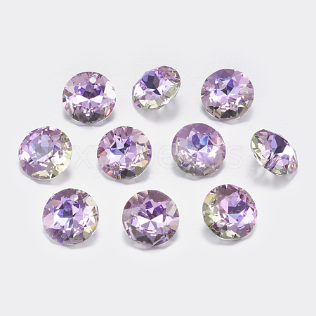 Faceted Glass Rhinestone Charms RGLA-F051-10mm-001VL-1