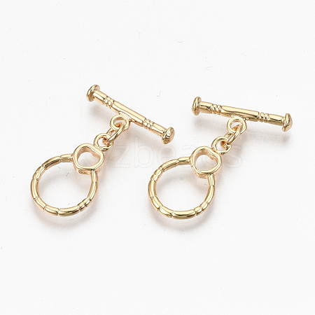 Brass Toggle Clasps KK-N231-218-NF-1