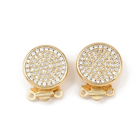 Brass Micro Pave Clear Cubic Zirconia Box Clasps KK-L255-02G-06-1