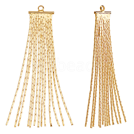 Beebeecraft 10Pcs Brass Coreana Chain Tassel Pendants KK-BBC0003-67-1