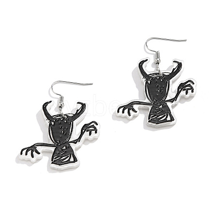 Halloween Cartoon Acrylic Ghost Dangle Earrings for Women QK1762-7-1