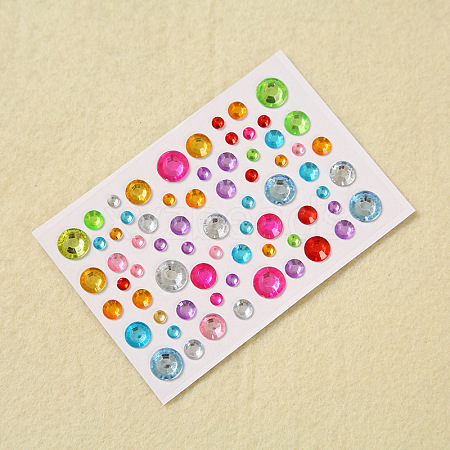 Acrylic Rhinestone Self-Adhesive Stickers WG39676-01-1