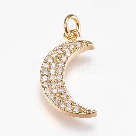 Brass Micro Pave Cubic Zirconia Pendants ZIRC-E145-62G-1