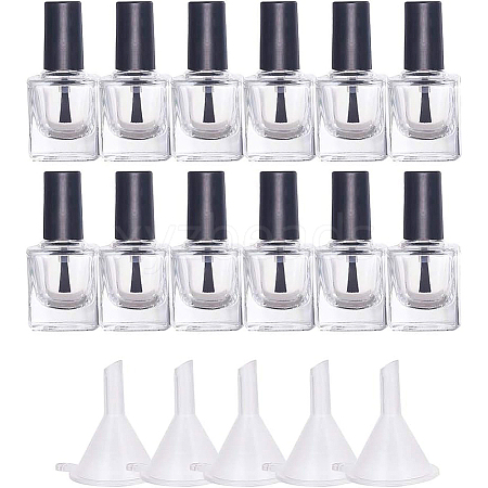 BENECREAT Transparent Glass Nail Polish Empty Bottle MRMJ-BC0001-47-10ml-1