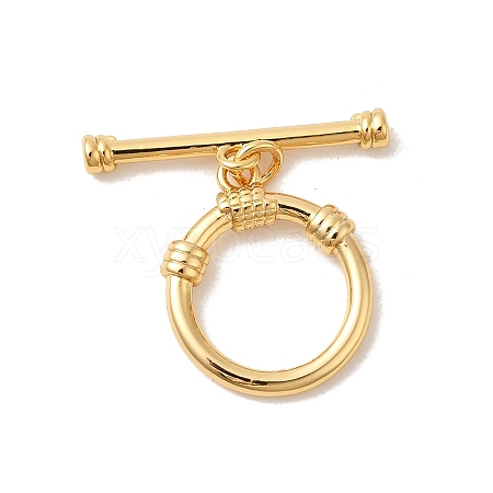 Brass Toggle Clasps KK-P340-33G-1