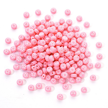 Opaque Acrylic Beads MACR-YW0001-18E-1