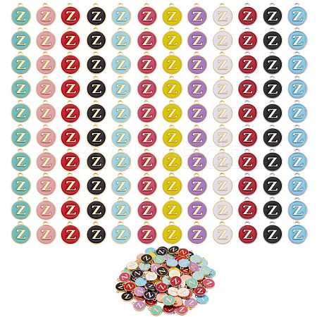 120Pcs 12 Colors Golden Plated Alloy Charms ENAM-SZ0001-64Z-1