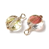 Half Plated Glass Charms KK-P242-20G-02-2